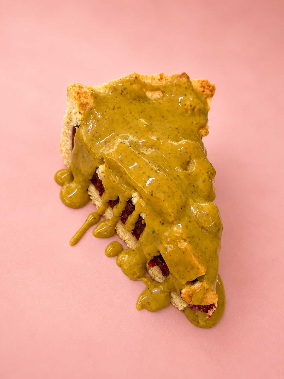 Strawberry pistachio pie